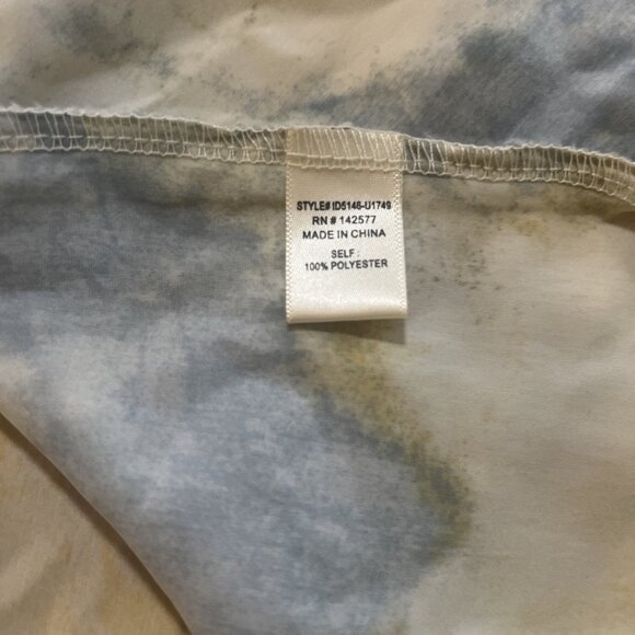 Blue & White Tie Dye IRIS Satin Slip Dress - Cowl Neck Sz S Princess Coquette - Picture 7 of 9